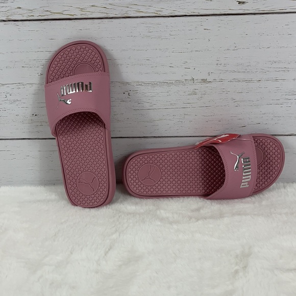 Women’s  Puma slippers pink and silver - Picture 4 of 9